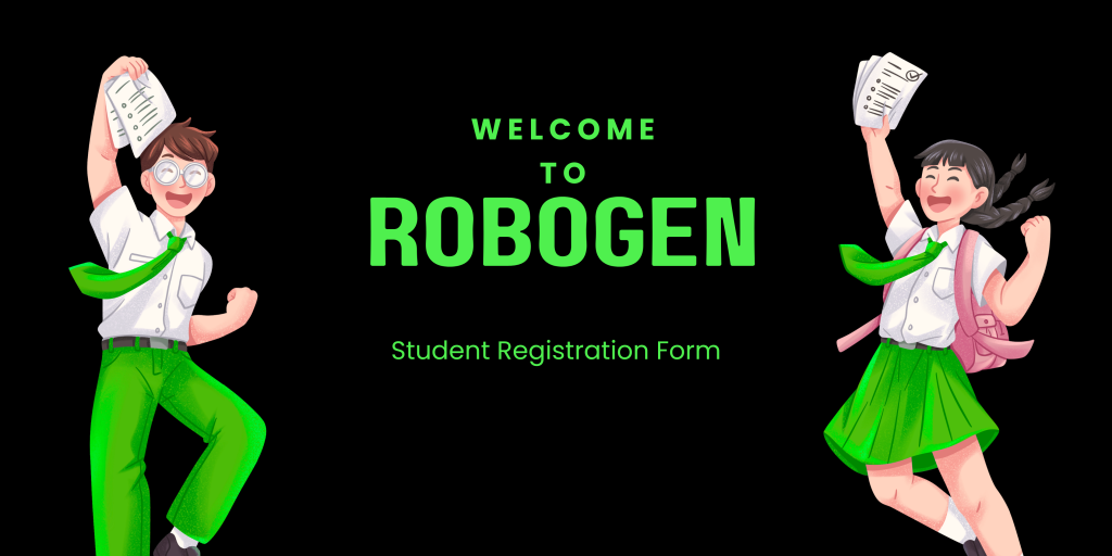 blue and white playful modern bright scholarship program banner landscape